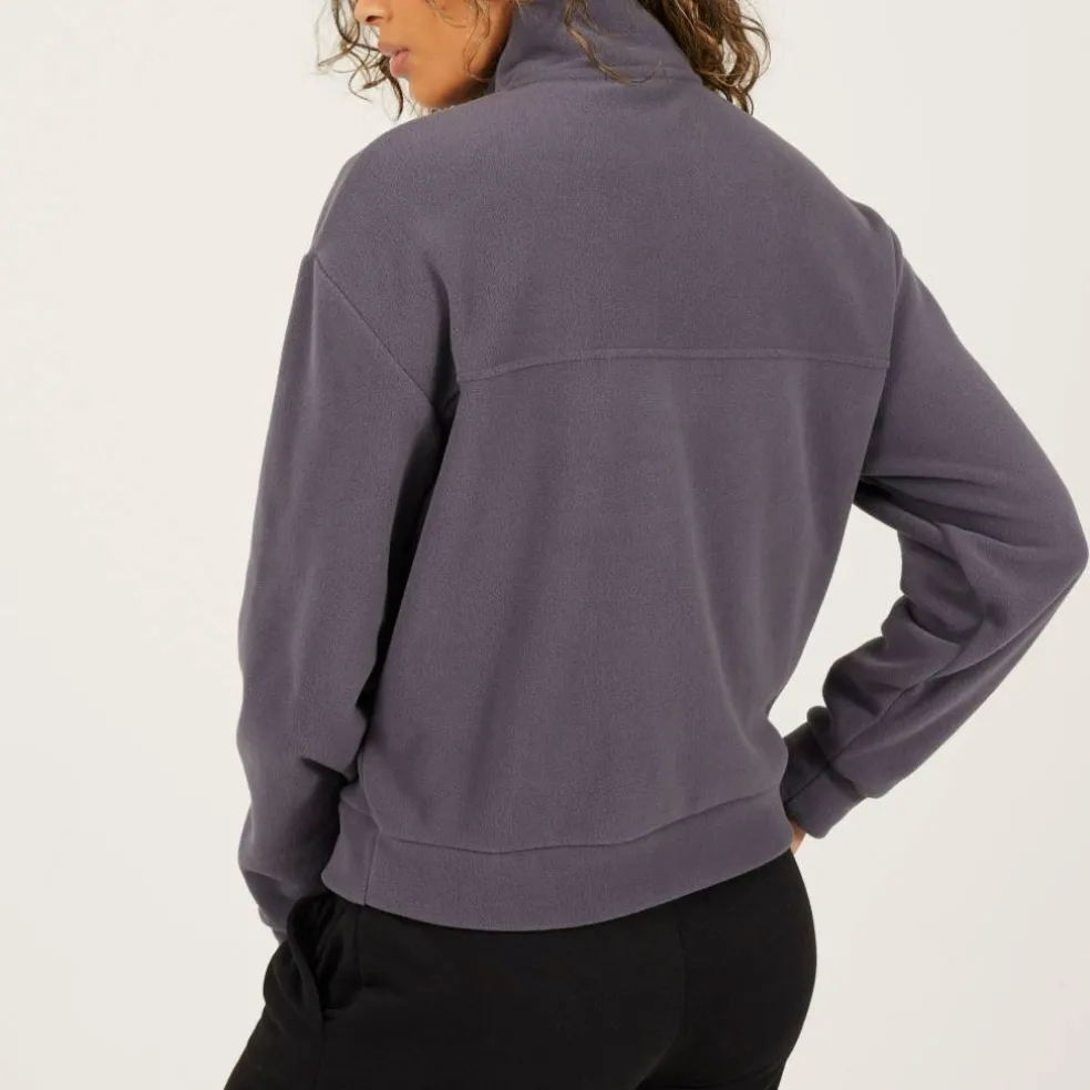 BS Womens Mid Zip High Neck Fleece Sweatshirt