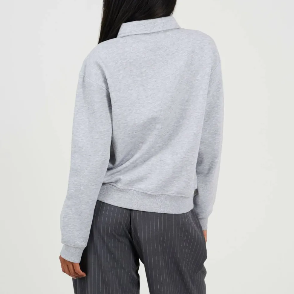 BS Womens Quarter Button Down Sweatshirt with Collar