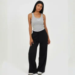 BS Womens Wide Leg Jogger with Contrast Double Waistband Detail