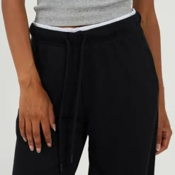BS Womens Wide Leg Jogger with Contrast Double Waistband Detail