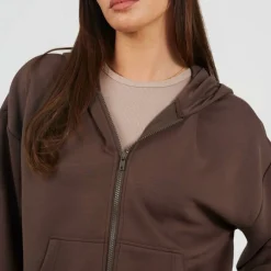 BS Womens Zip Through Hooded Scuba Sweatshirt