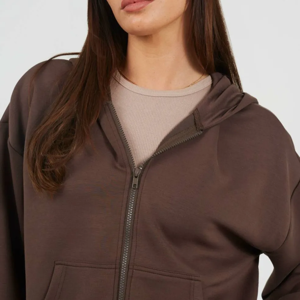 BS Womens Zip Through Hooded Scuba Sweatshirt