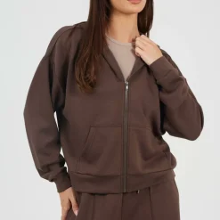 BS Womens Zip Through Hooded Scuba Sweatshirt