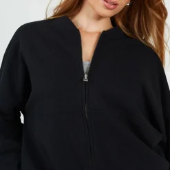 BS Womens Zip Through Sweatshirt with Panel Detail