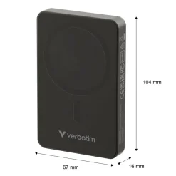 Charge n Go Power Bank 10000mAh Magnetic Wireless Charging - Black