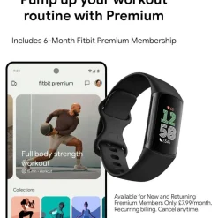 Charge 6 Fitness Obsidian Black Tracker with Heart Rate GPS Premium Membership and Health Tools