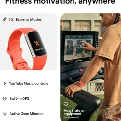 Charge 6 Fitness Tracker with Heart Rate GPS Premium Membership and Health Tools