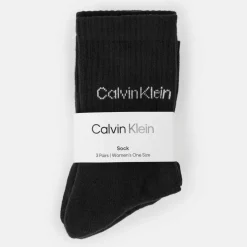 CK Logo Crew Socks 3-Pack Womens