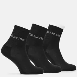 CK Logo Crew Socks 3-Pack Womens