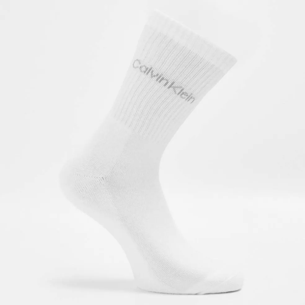 CK Logo Crew Socks 3-Pack Womens