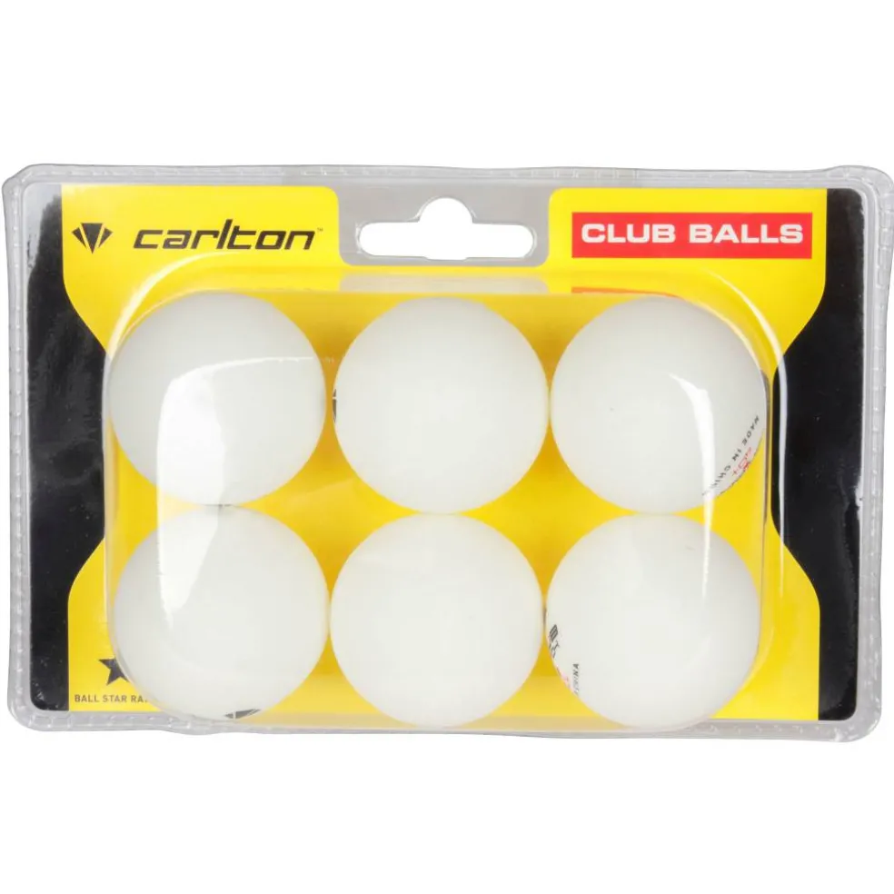 Club Table Tennis Balls 6 Pack Adults