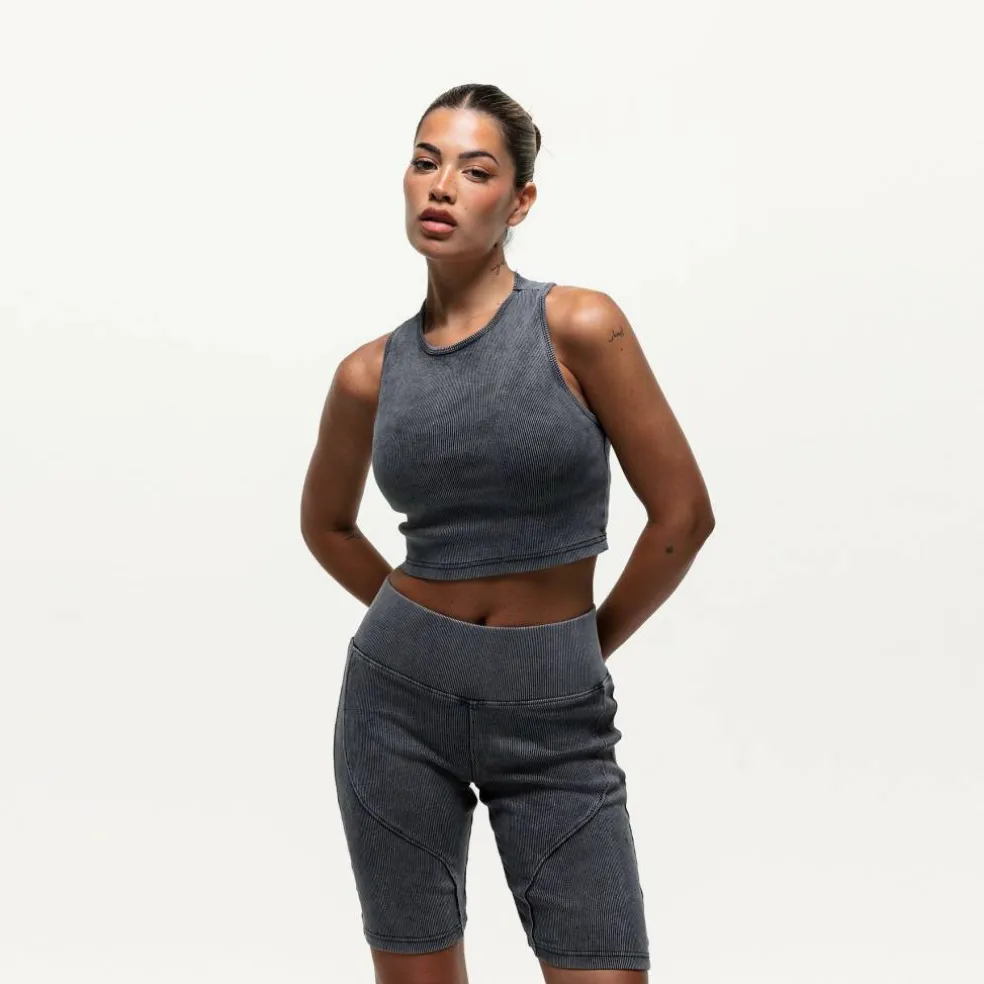 Contour Ribbed Shorts Acid Wash