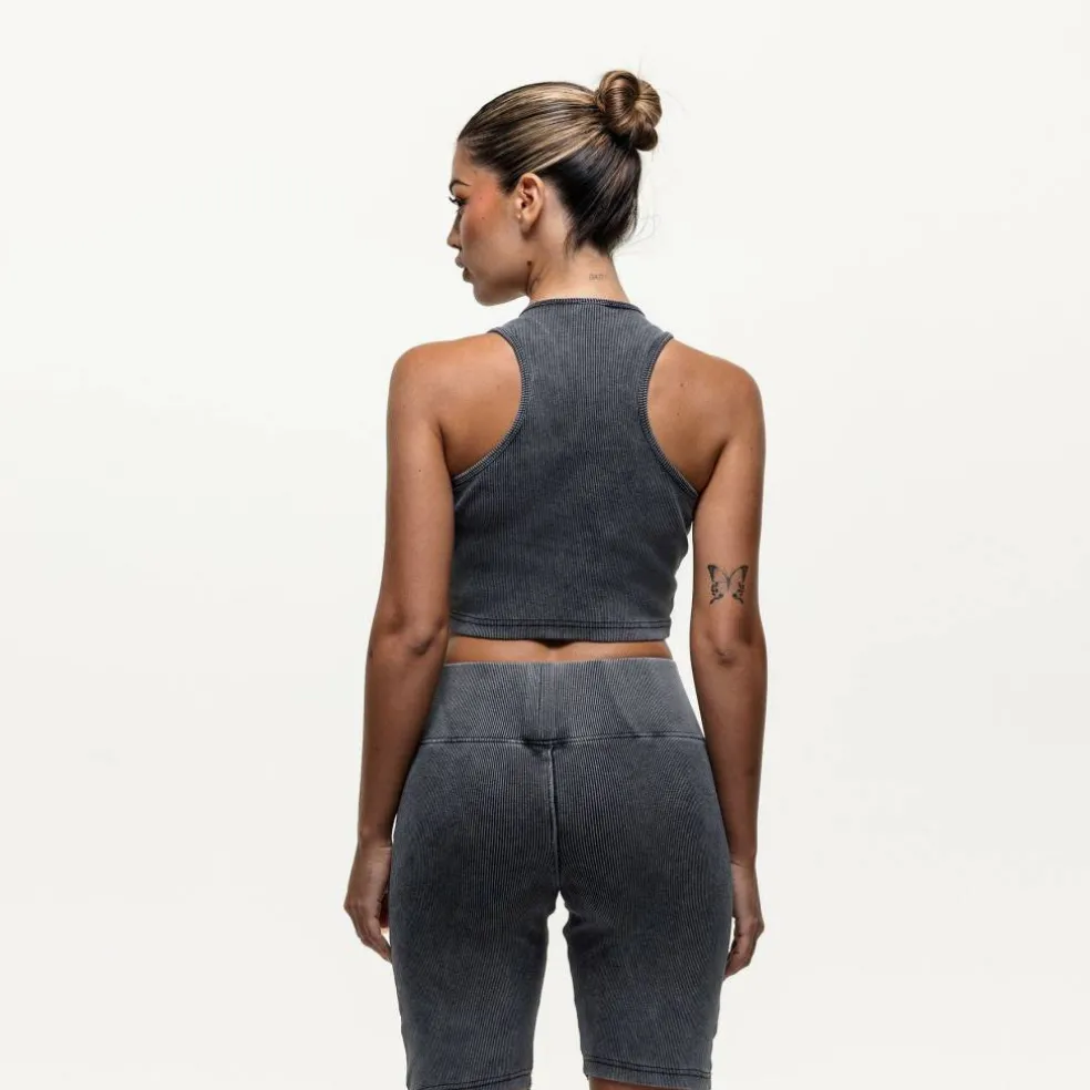 Contour Ribbed Shorts Acid Wash