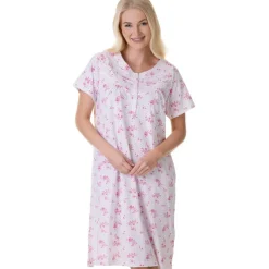 Cotton Luxury Porcelain Floral Short Sleeve Nightdress