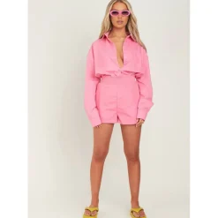 Cotton Oversized High Waisted Runner Shorts