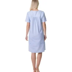 Cotton Short Sleeve White Polka Dot Nightdress