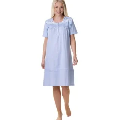 Cotton Short Sleeve White Polka Dot Nightdress