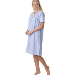 Cotton Short Sleeve White Polka Dot Nightdress
