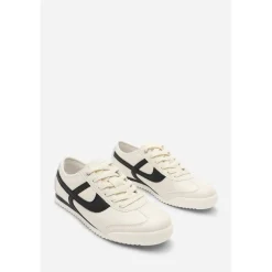 Court Lace up Trainer with Stripe detail