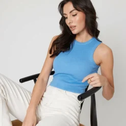 Crop Knitted Vest Womens