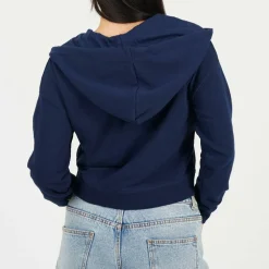 Cropped Zip Through Hoodie with Pockets