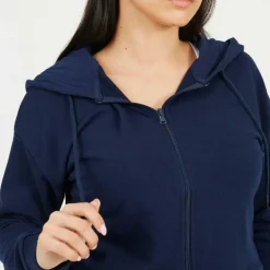 Cropped Zip Through Hoodie with Pockets