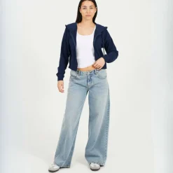 Cropped Zip Through Hoodie with Pockets