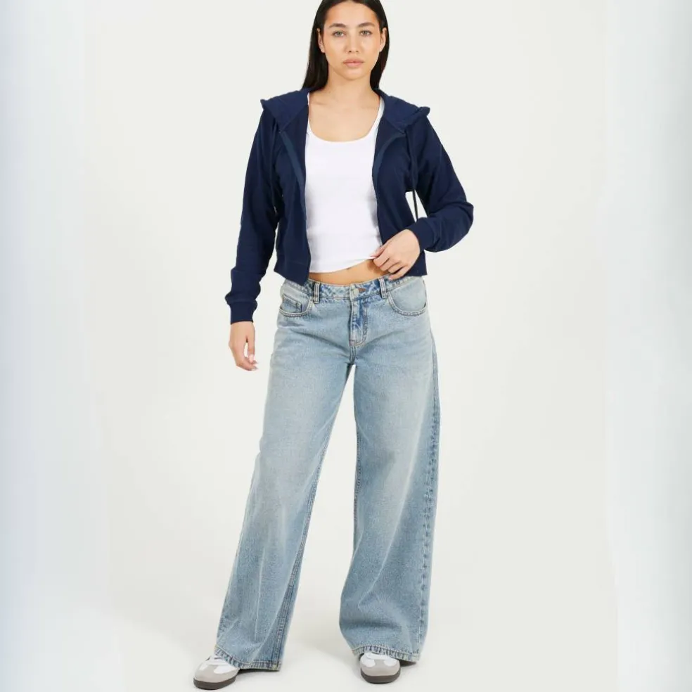 Cropped Zip Through Hoodie with Pockets