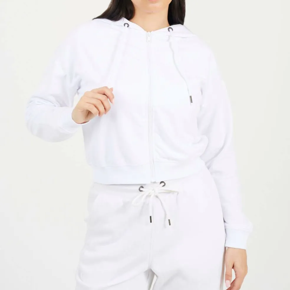Cropped Zip Through Hoodie with Pockets