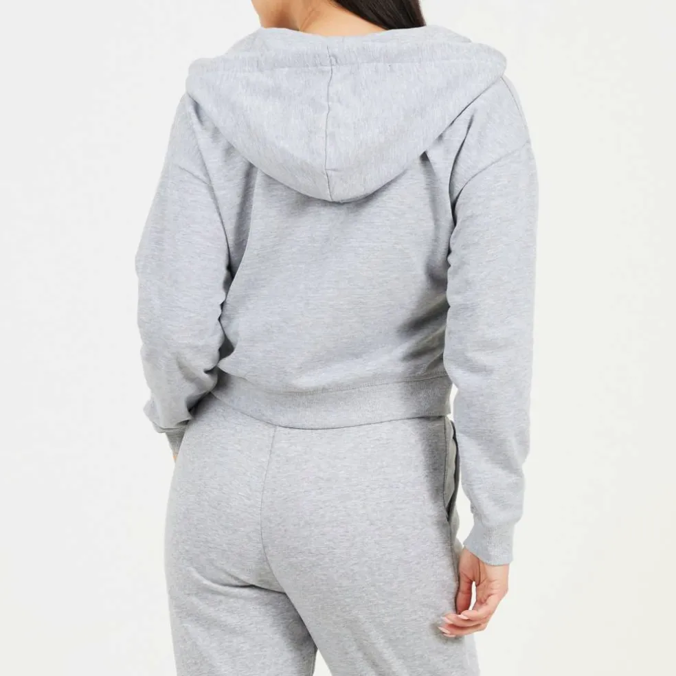 Cropped Zip Through Hoodie with Pockets