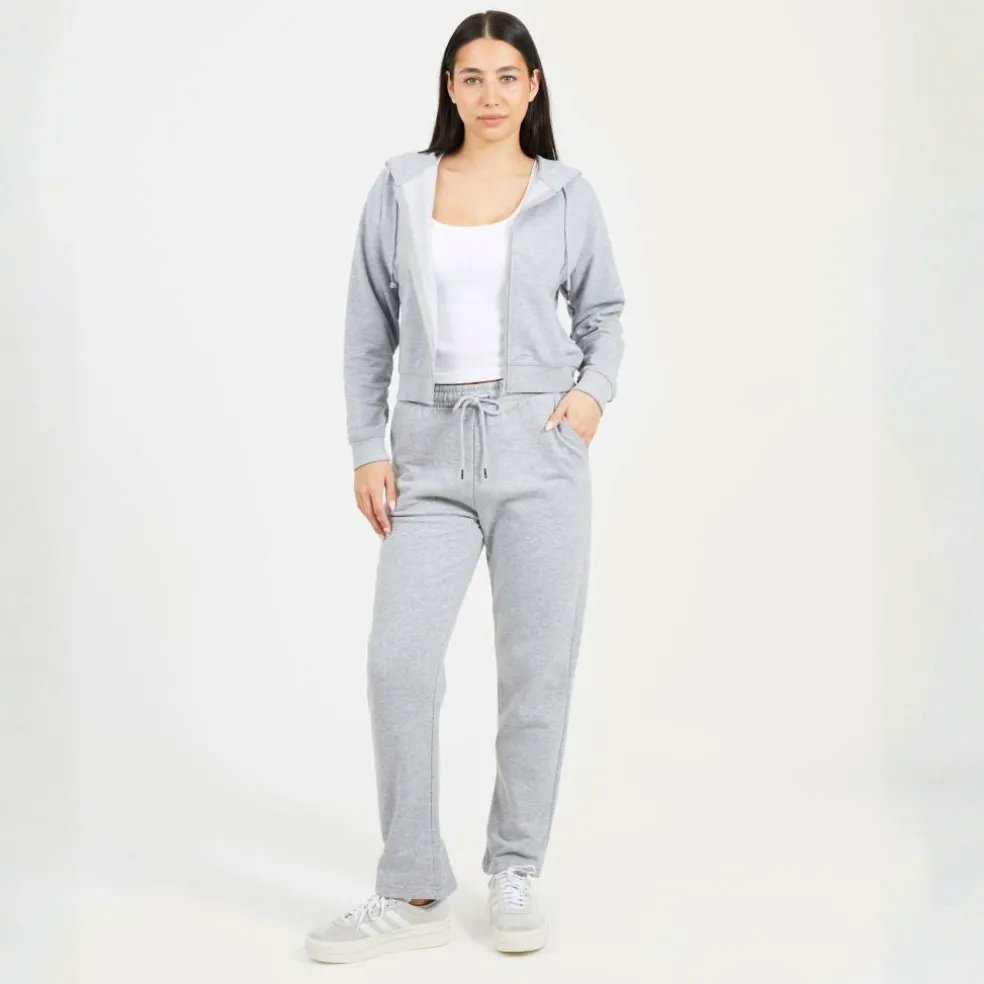 Cropped Zip Through Hoodie with Pockets