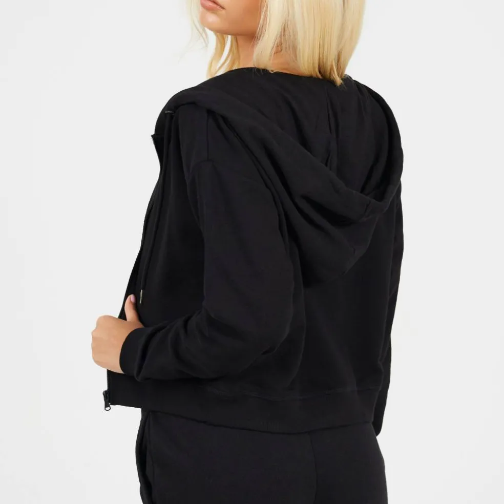 Cropped Zip Through Hoodie with Pockets