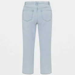 Cross Embroidered Wide Leg Jean