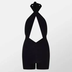 Double Layer Slinky Cross Over Cut Out Playsuit