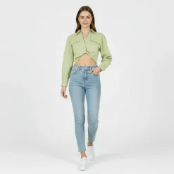 Draped Cropped Blouse