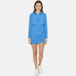Draped Shirt Dress