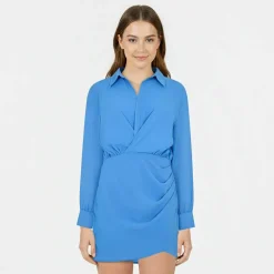 Draped Shirt Dress
