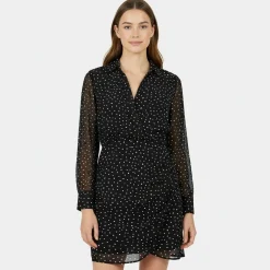 Draped Shirt Dress