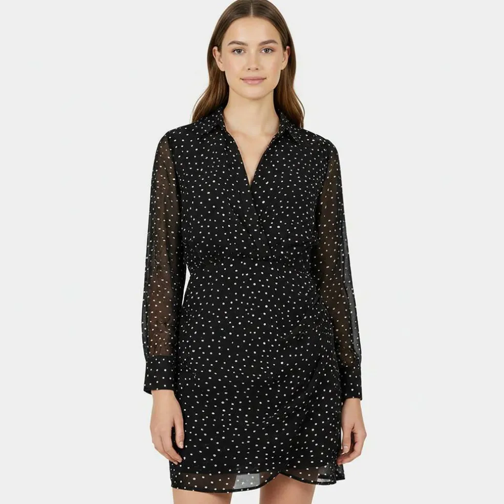 Draped Shirt Dress