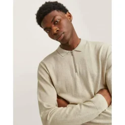 Emil Half Zip Knitted Polo Mens