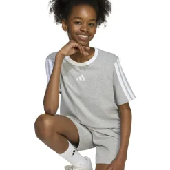 Essentials 3 Stripe T-Shirt Junior Girls