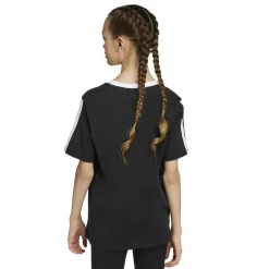 Essentials 3 Stripe T-Shirt Junior Girls