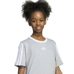 Essentials 3 Stripe T-Shirt Junior Girls