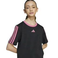 Essentials 3 Stripe T-Shirt Junior Girls