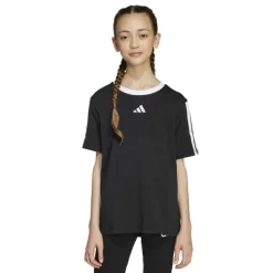 Essentials 3 Stripe T-Shirt Junior Girls