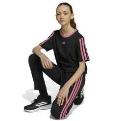 Essentials 3 Stripe T-Shirt Junior Girls