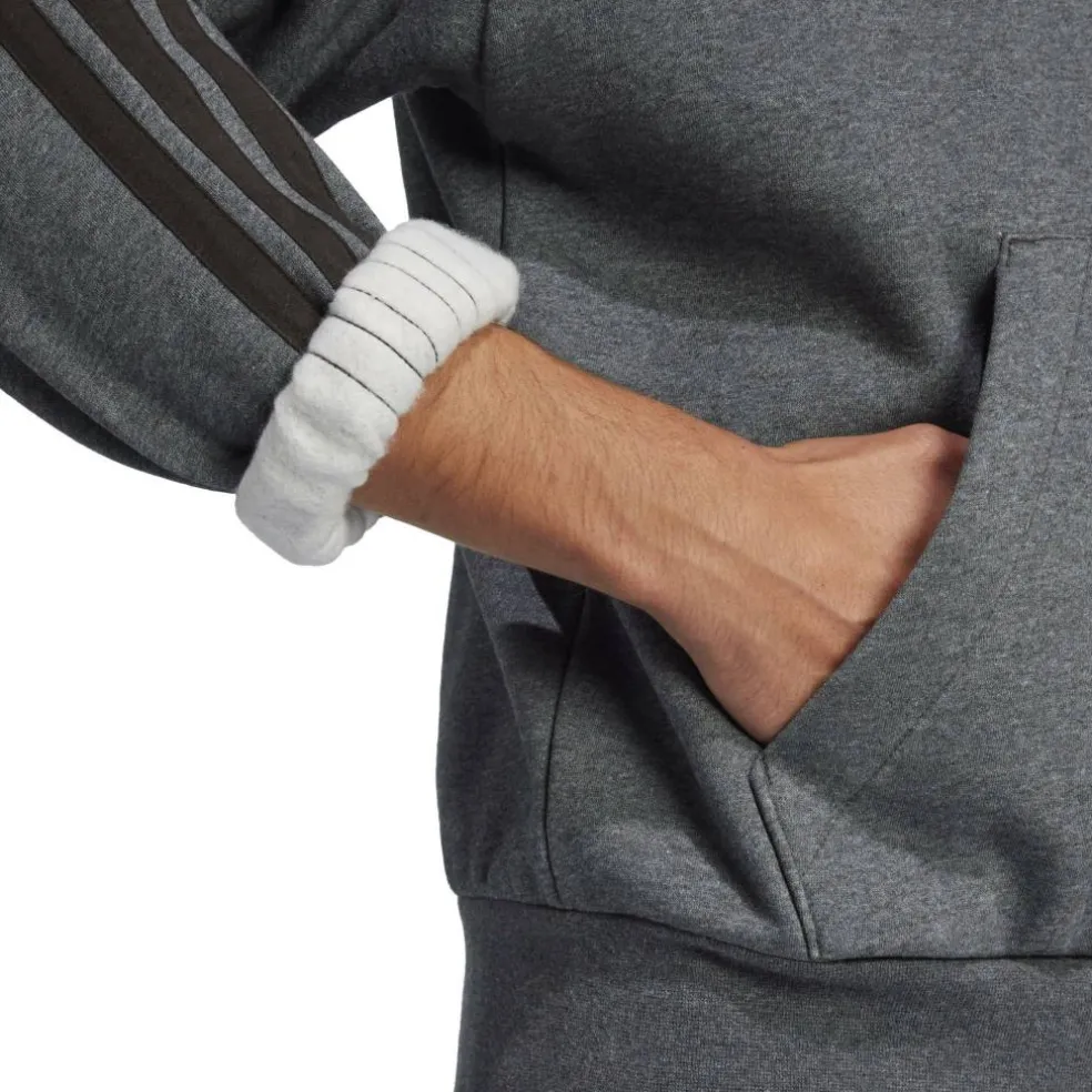 Essentials Fleece 3-Stripes Hoodie Mens