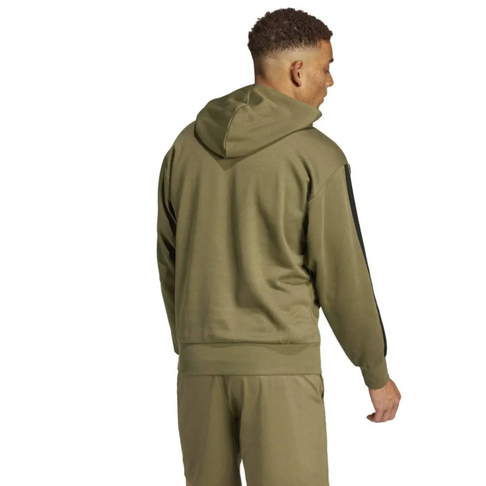 Essentials Fleece 3-Stripes Hoodie Mens
