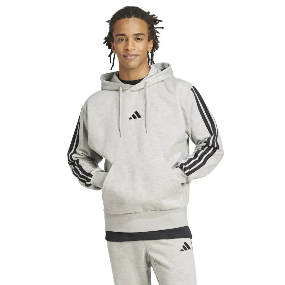 Essentials Fleece 3-Stripes Hoodie Mens