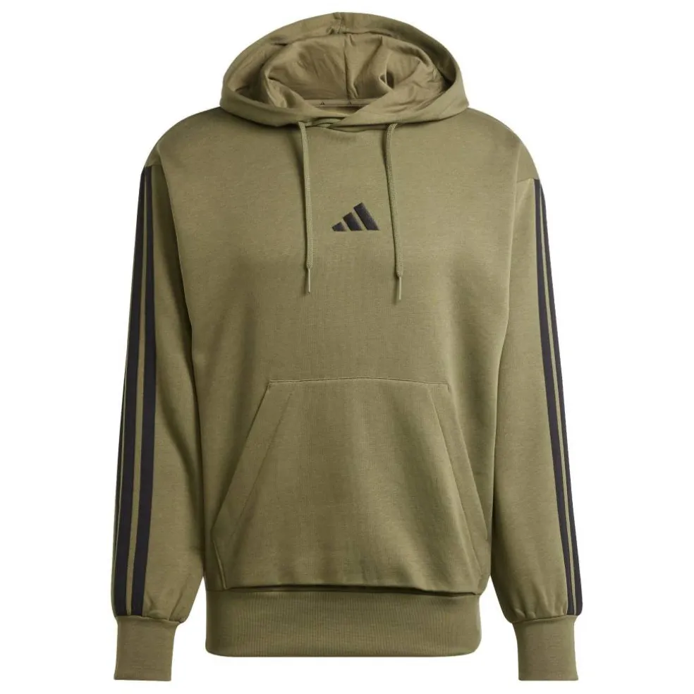 Essentials Fleece 3-Stripes Hoodie Mens